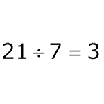 21 divided by 7 equals 3