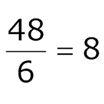 48 divided by 6 equals 8
